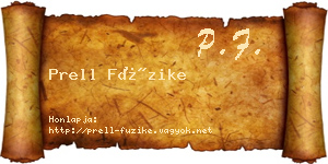 Prell Füzike névjegykártya
